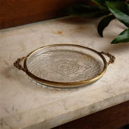Vintage Inspired Handled Glass Vanity Tray | Antique Farm House