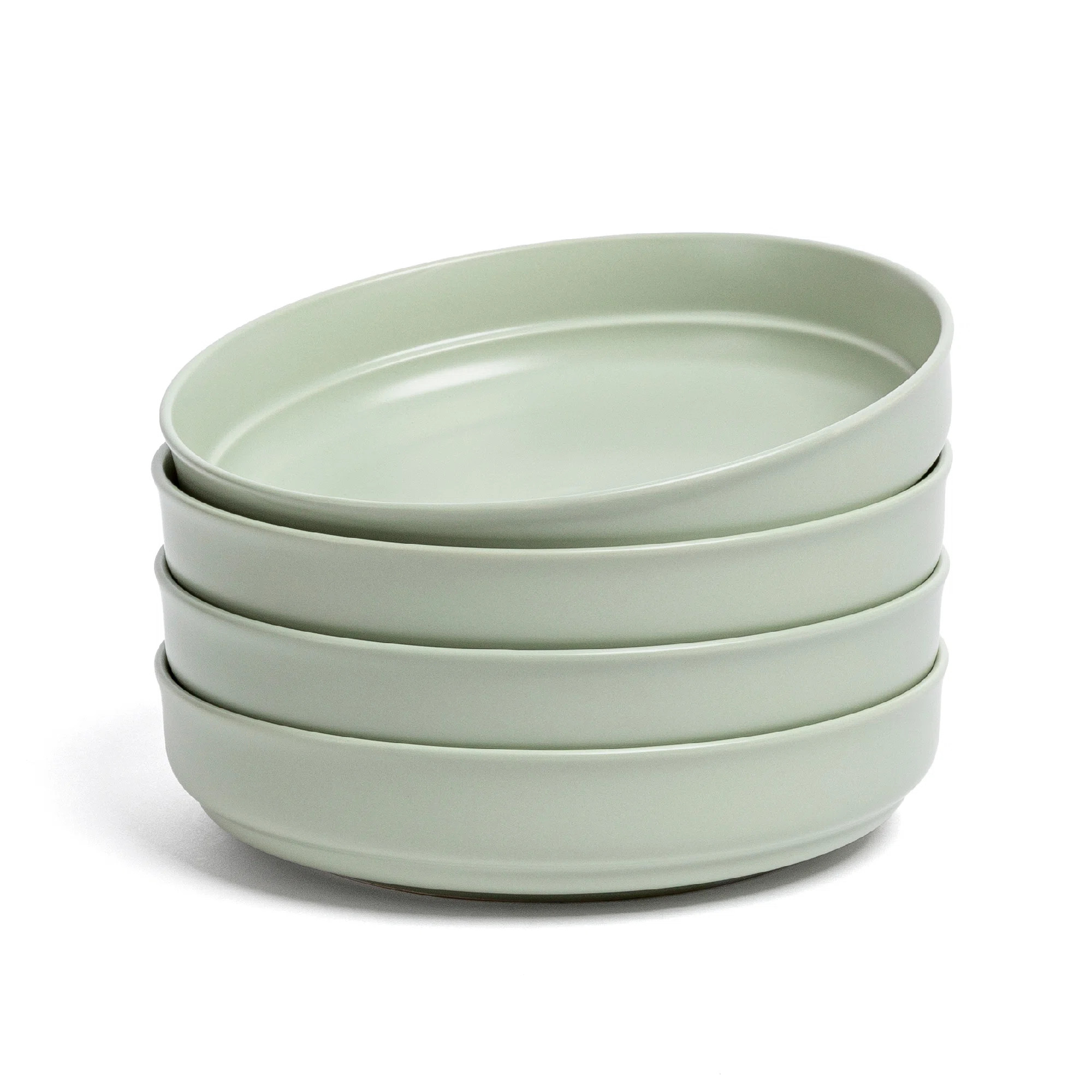 over&back Rimmed 32oz Semi Hand-Finished Stoneware Dinner Bowls, Set of 4 | Wayfair North America
