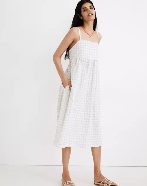 Summertime Cami Midi Dress in Seersucker Gingham | Madewell