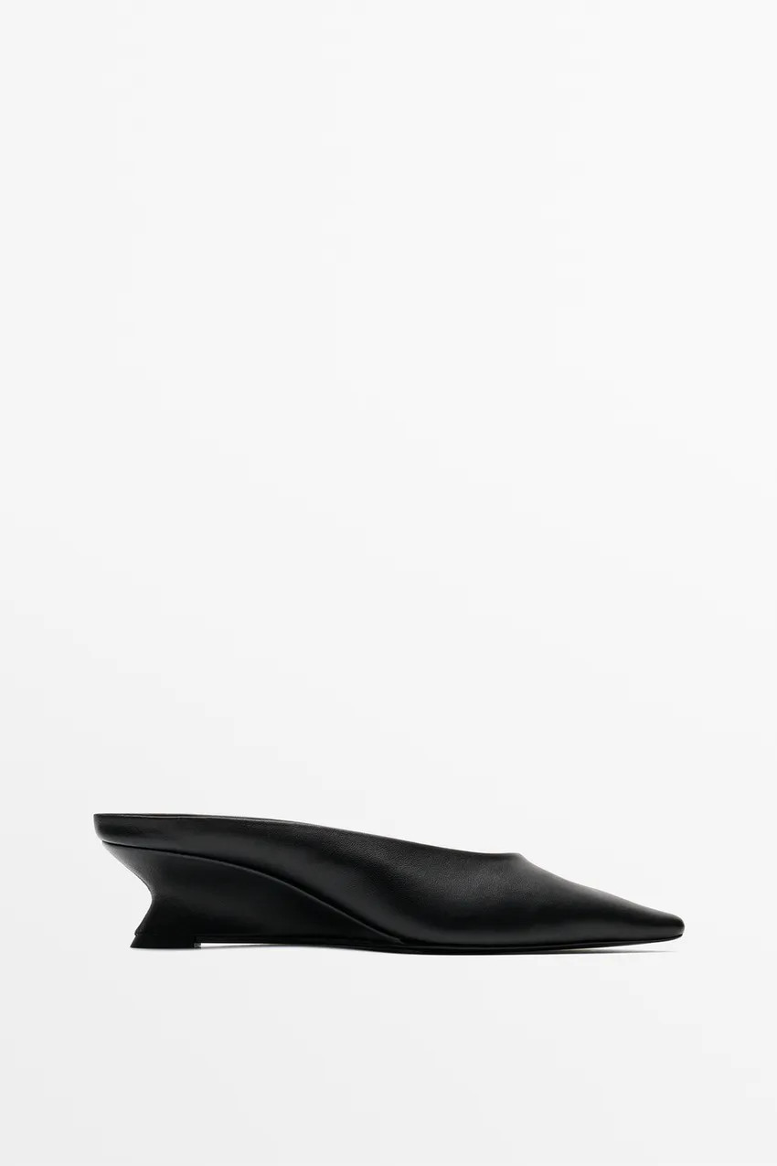 Wedge heel mule shoe - BLACK | Massimo Dutti US