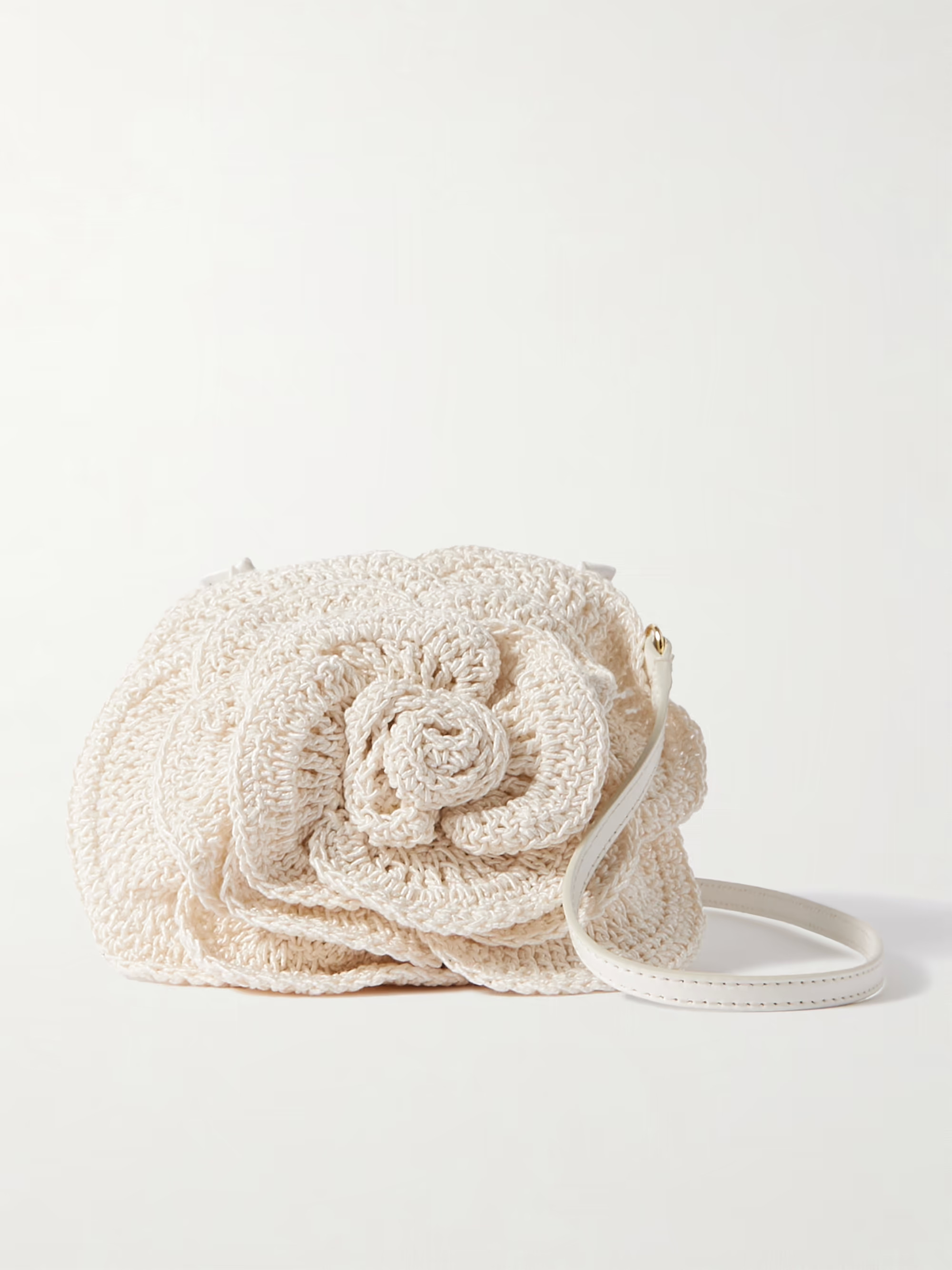 Magda crochet-knit and satin shoulder bag | NET-A-PORTER (US)