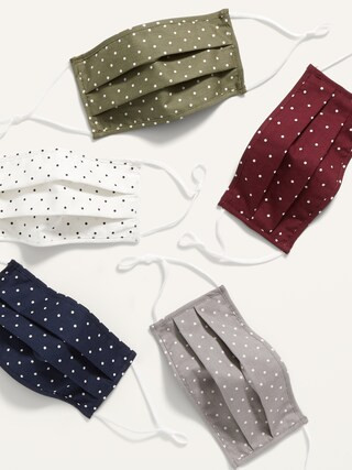 Variety 5-Pack of Triple-Layer Cloth Pleated Face Masks for Adults (with Ear Adjusters) | Old Navy (US)