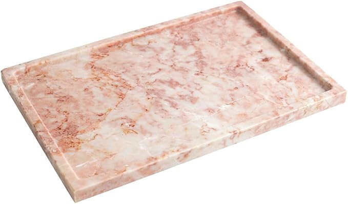 Real Luxurious Natural Marble Vanity Tray Genuine Marble Storage Tray for Home Decor Stone Tray f... | Amazon (US)