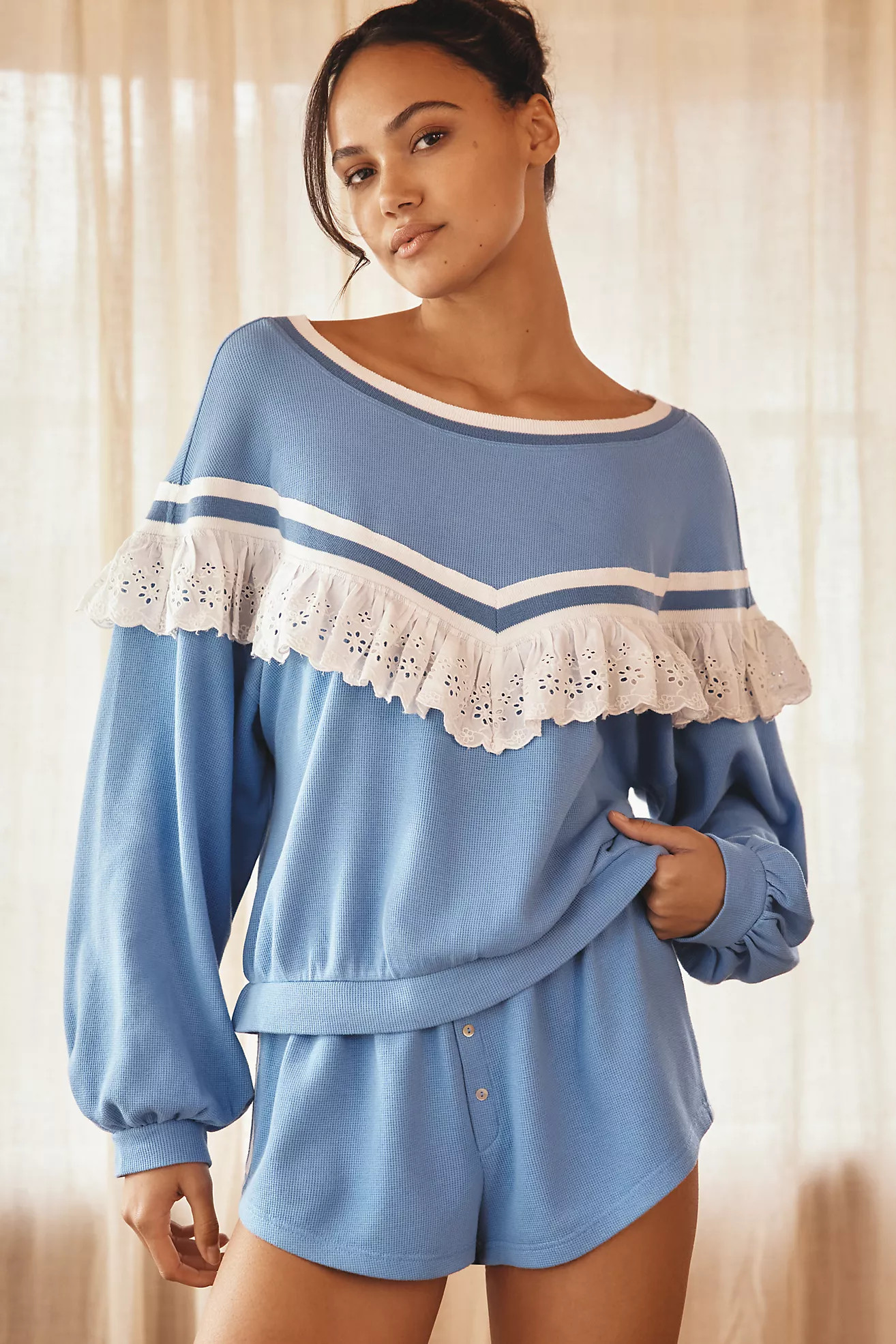 By Anthropologie Ruffle Sweatshirt | Anthropologie (US)