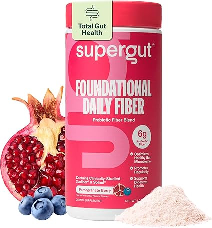 Supergut Foundational Daily Fiber Powder, Sugar Free & Vegan Prebiotic Fiber Blend for Gut Health... | Amazon (US)