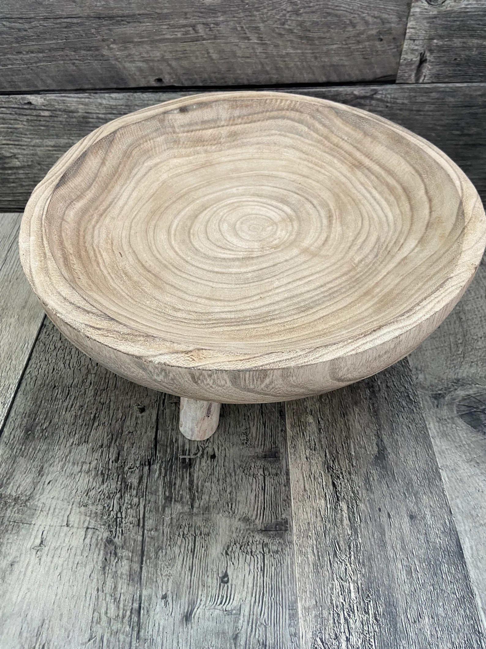 Wooden Round Bowl With Legs  Rustic natural  Farmhouse or | Etsy | Etsy (US)
