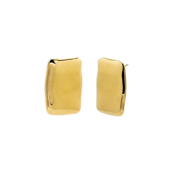 Solid Large Rectangle Button Stud Earring | Adina Eden