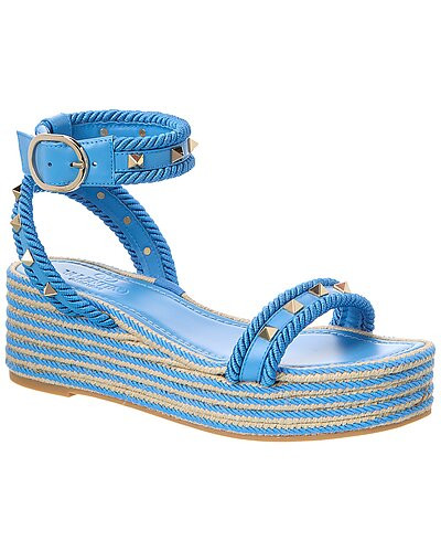 Rockstud 45 Leather Wedge Sandal | Rue La La