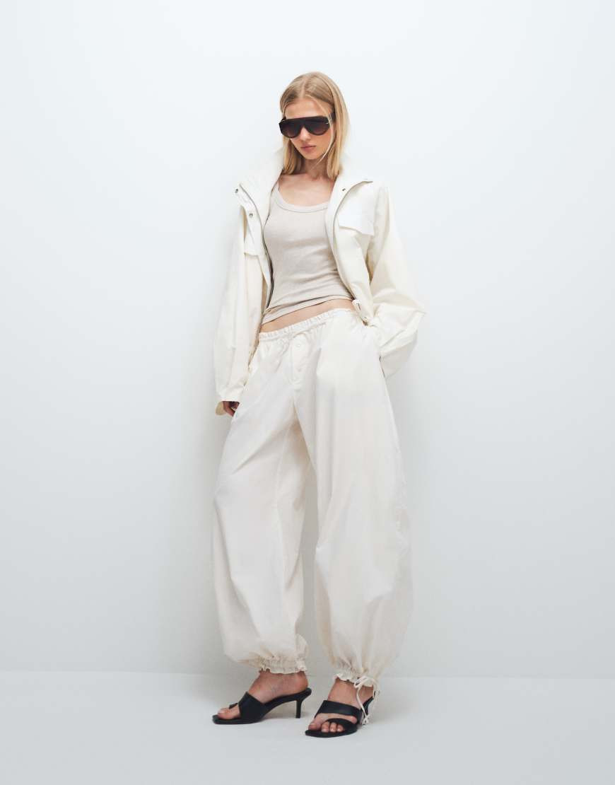 Monki balloon leg pants in white | ASOS (Global)