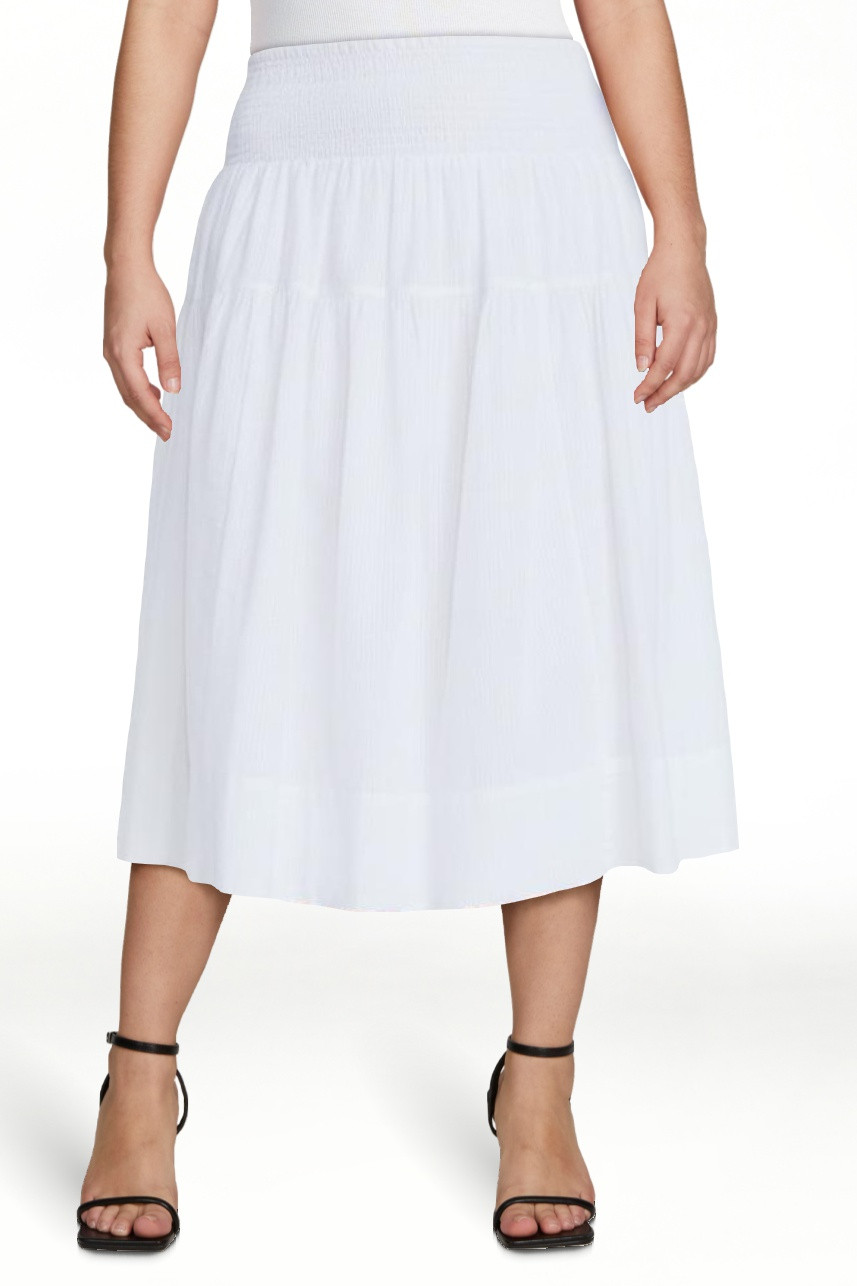 Free Assembly Women's Smocked Waist Cotton Midi Skirt, Sizes XS-XXL | Walmart (US)