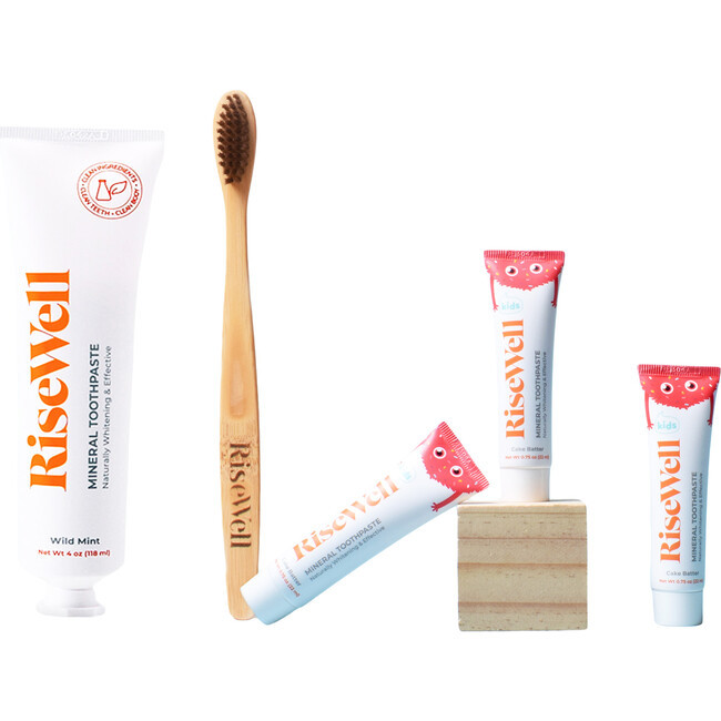 Risewell | Adult Duo + Kids Travel Toothpaste Trio | Maisonette | Maisonette