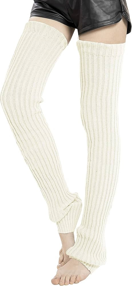 Leotruny Women's Winter Thick Knit Extra Long Thigh High Leg Warmers | Amazon (US)
