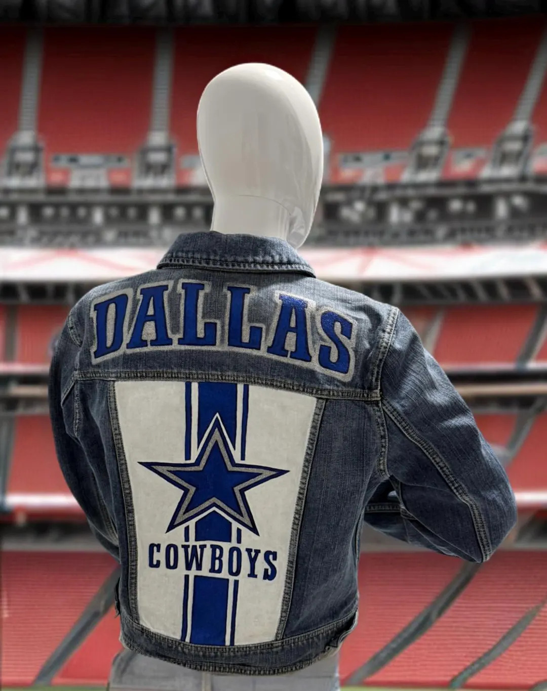 Dallas Football Denim Jacket | Cowboy Fan Apparel | Hand Painted | up Cycled | Football | Glitter... | Etsy (US)