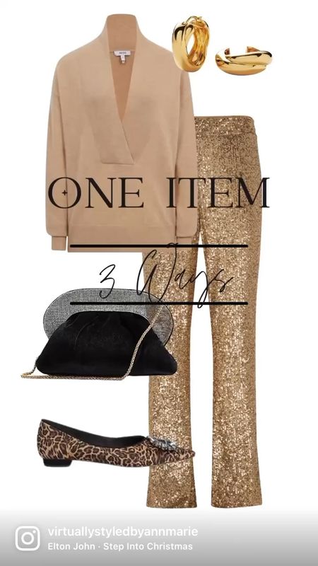 Sequin pants 3 ways | gold silver & black 

#LTKstyletip #LTKeurope #LTKSeasonal