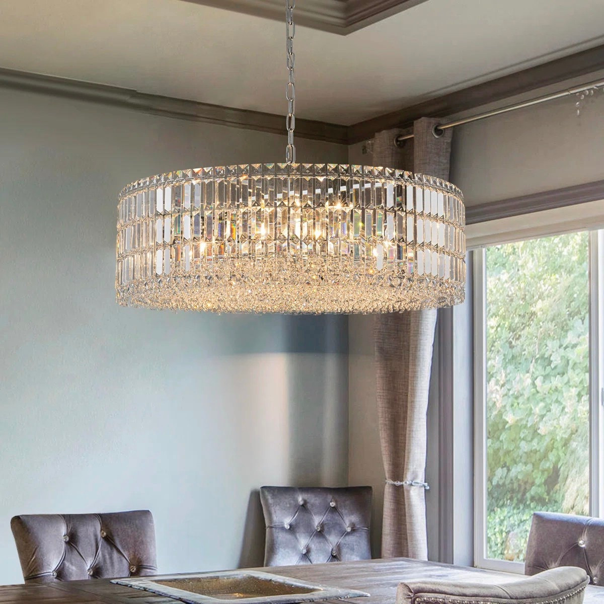 Refine your home with a beautiful crystal chandelier. The Gormandy 8 - Light Dimmable Modern Crystal Drum Candle Style Chandelier is ON SALE and under $300.

Keywords: Crystal chandelier, ceiling chandelier 

#LTKHome #LTKSeasonal #LTKSaleAlert