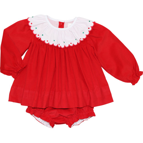 Red Corduroy Holiday Diaper Set | Cecil and Lou