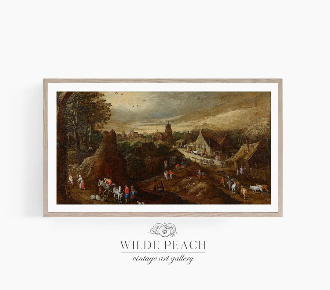 Vintage Fall Landscape Painting Frame TV Art Fall - Etsy | Etsy (US)