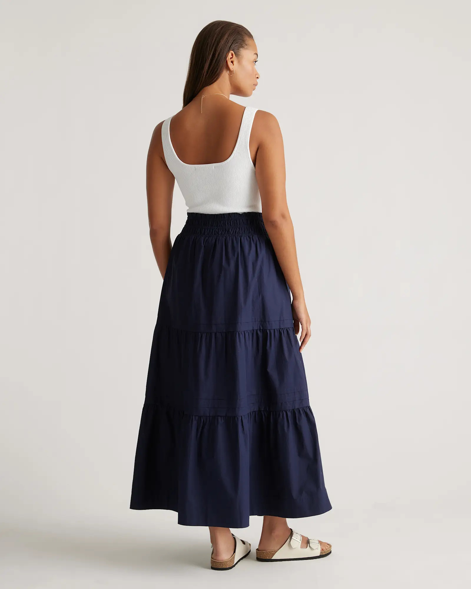 100% Organic Cotton Tiered Maxi Skirt | Quince