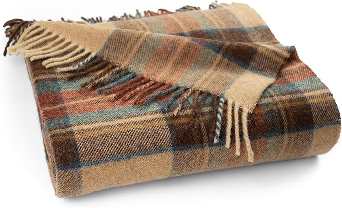 Prince of Scots Highland Tweeds Shetland Lambswool Throw (Antique Dress Stewart) | Amazon (US)