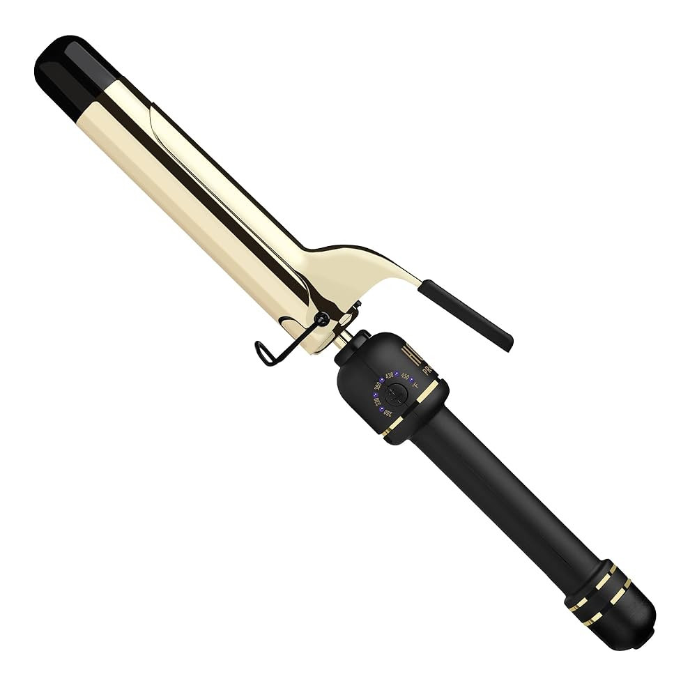 HOT TOOLS 24K Gold Professional 1 1/4" Extended Barrel Curling Iron with Clamp for Tousled Curls ... | Amazon (US)