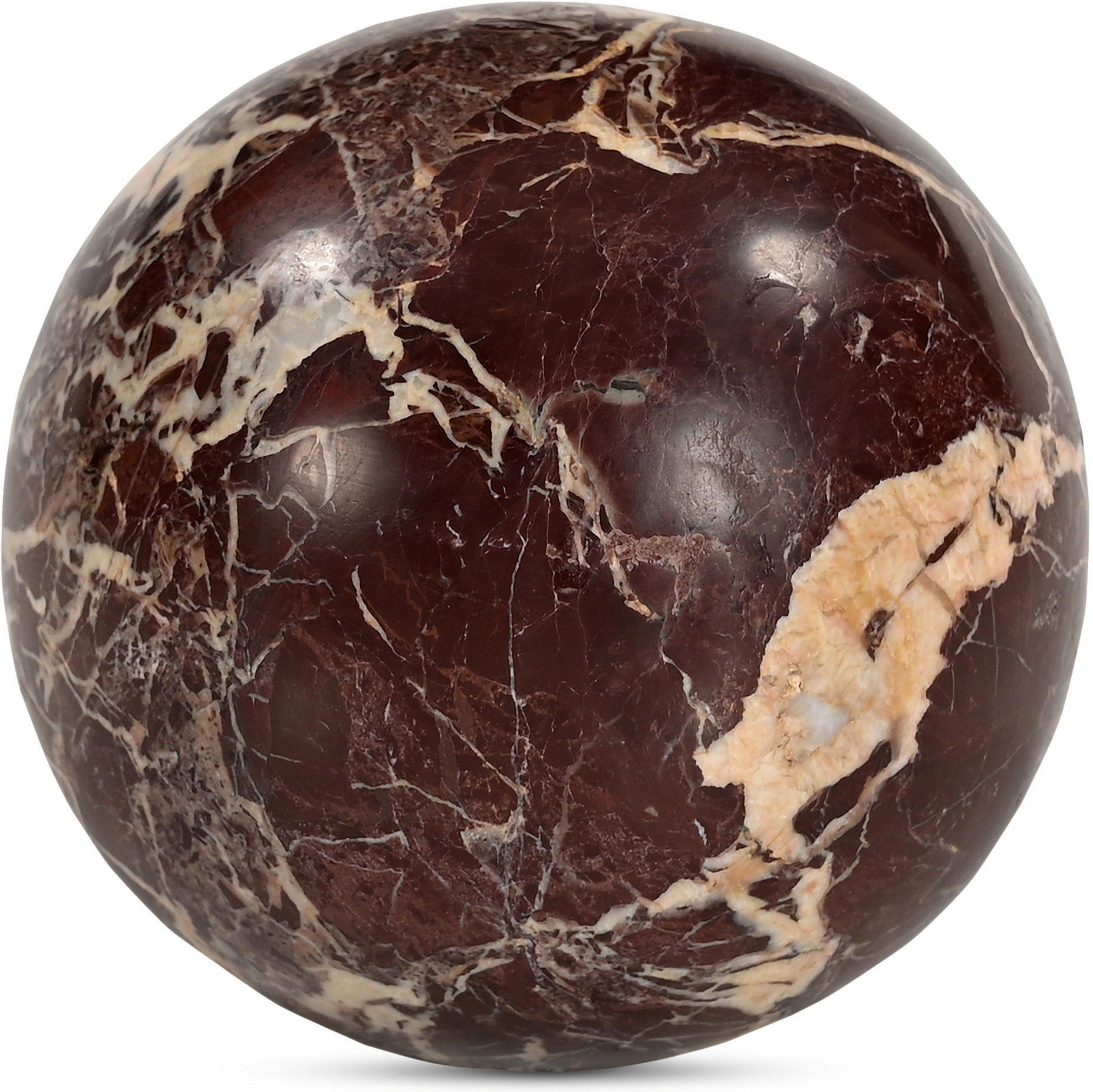 Odessa Sphere Tabletop Accent Red Levanto Marble | 1StopBedrooms | 1stopbedrooms