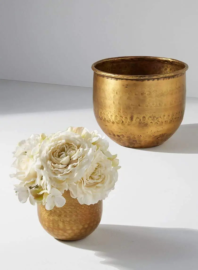 Serene Spaces Living Small Antiqued Brass Vase - Simple Design with Curved Base Accent Piece, 4" ... | Amazon (US)