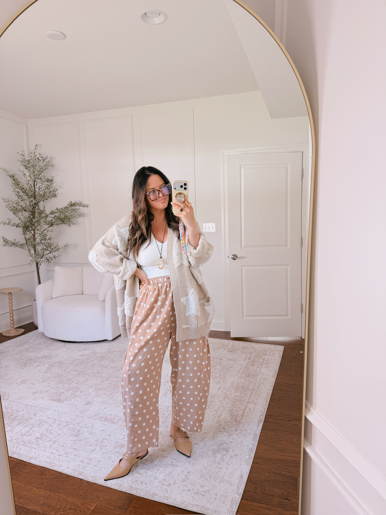 wearing an XL in the cardigan, L in the top and bottoms 

 #LTKSeasonal #LTKMidsize