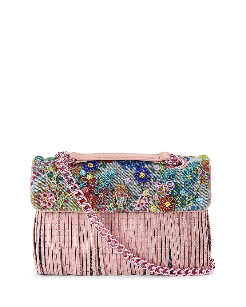 Kurt Geiger London Kensington Large Fringe Floral Denim Shoulder Bag | Bloomingdale's (US)