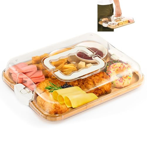 Portable Travel Charcuterie Boards with Locking Lid and Handle and Compartments, Cheese Board,Cheese Platter, Bamboo Cutting Board for Kitchen, House Warming Gift, Wedding Gifts, Bridal Shower | Amazon (US)