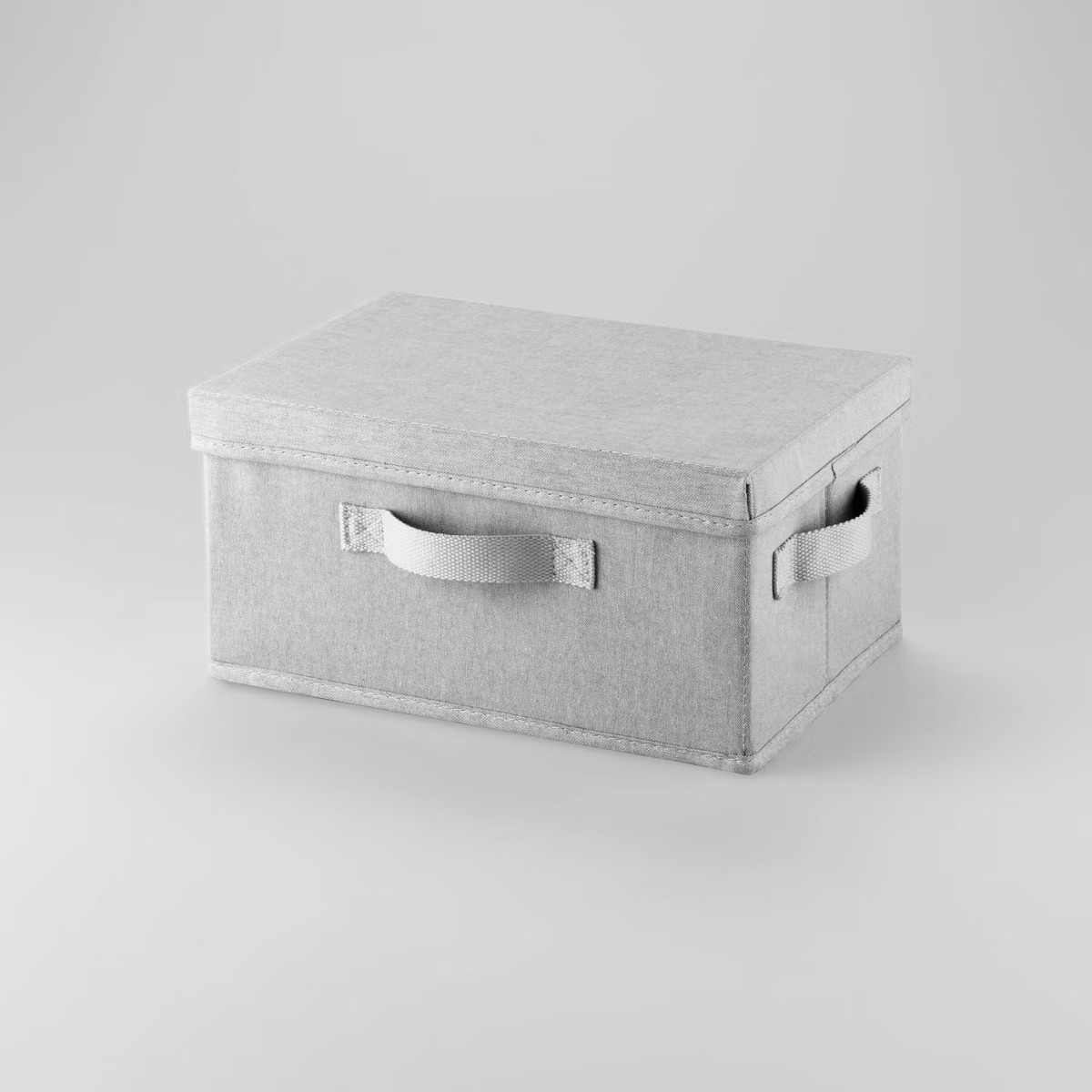 Fabric Shoe Bin with Lid Light Gray - Brightroom™: Square Storage with Handles, Fits 13" Cube S... | Target