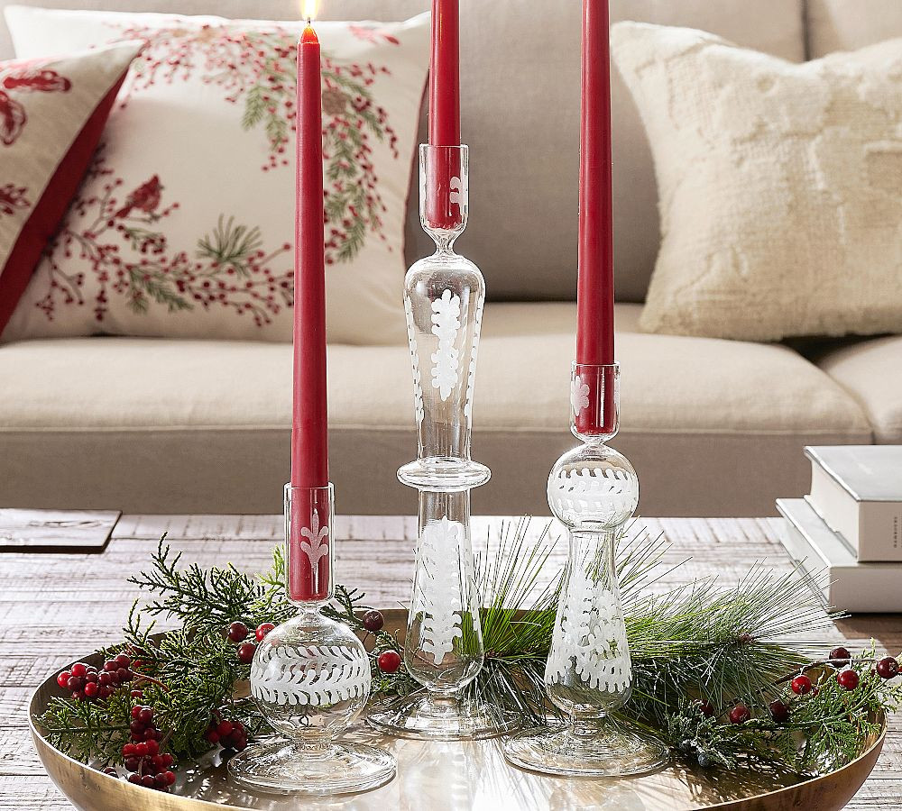 Etched Glass Candle Holder | Pottery Barn (US)