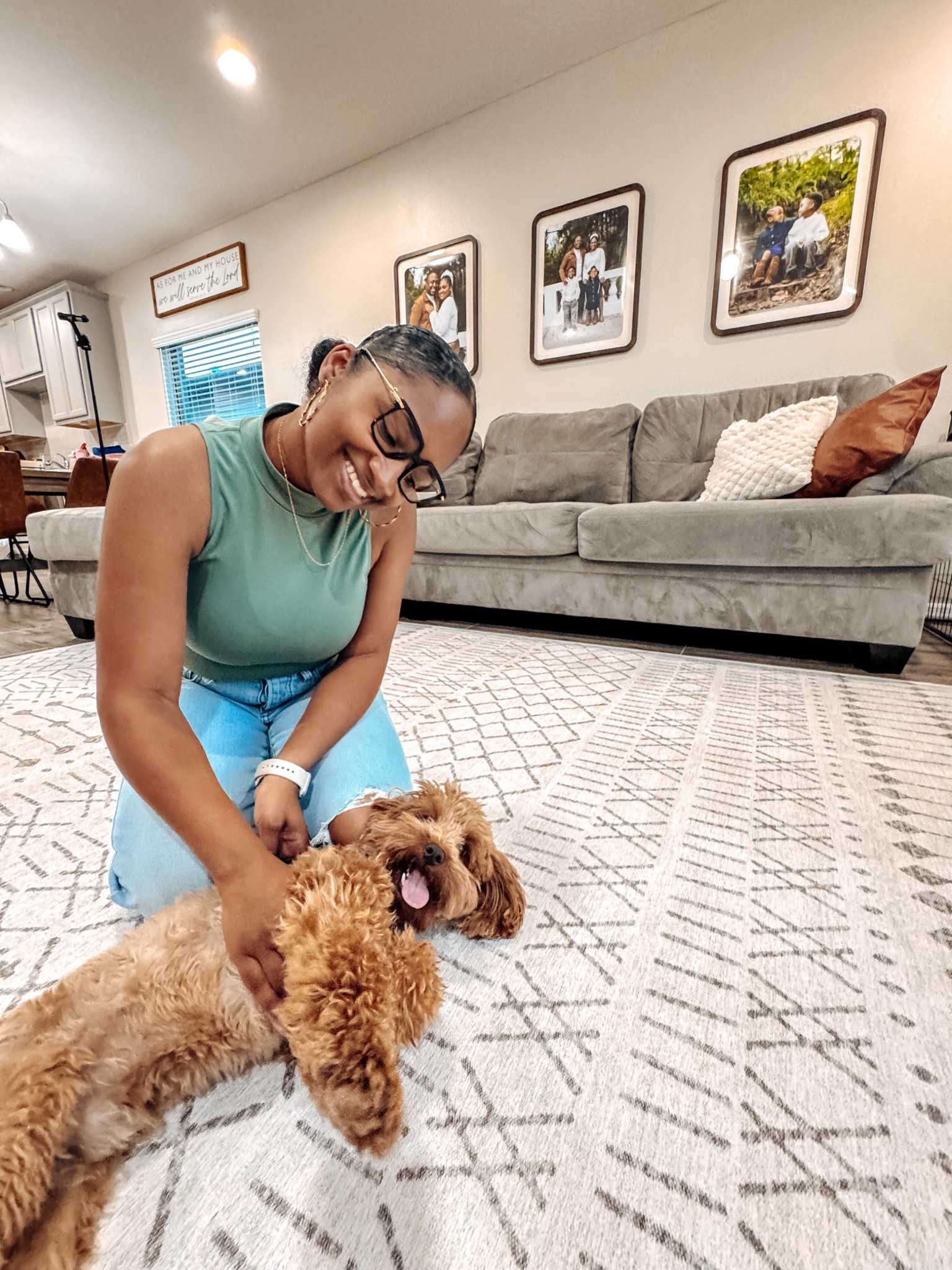 Chill day vibes with Rocket 🐾✨ Loving our living room setup — the pillows and frames always bring that cozy, put-together feel we need for family time. 🏡🤎

home | living room decor | pillows | throw pillows | wall art | picture frames | cozy home | family home | neutral home decor | lifestyle

#LTKFamily #LTKHome #LTKPets