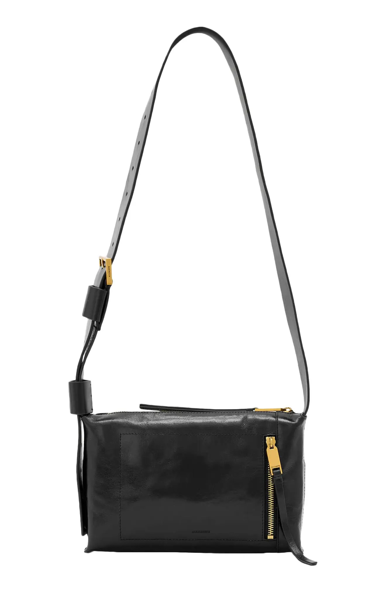 AllSaints Alba Shine Leather Crossbody Bag (Women) | Nordstrom | Nordstrom