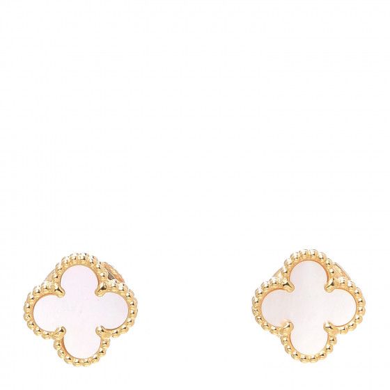 VAN CLEEF & ARPELS

18K Yellow Gold Mother of Pearl Sweet Alhambra Earrings | Fashionphile