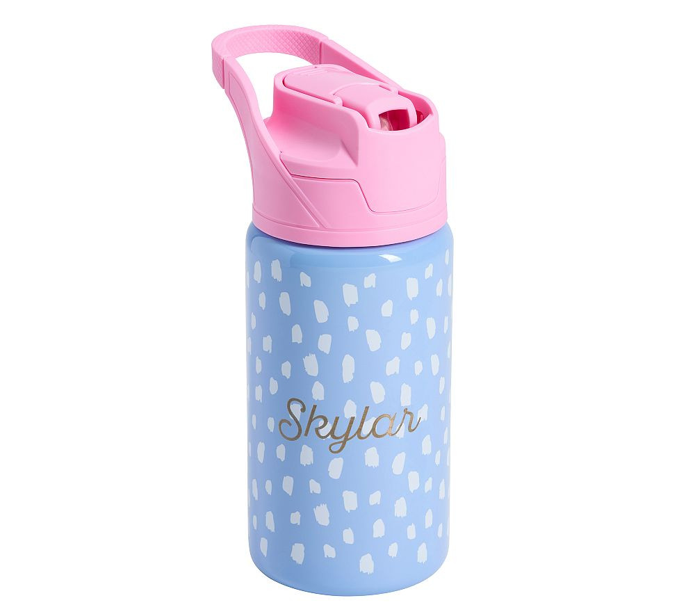 Blue Brushstroke Dot Mackenzie Water Bottle | Pottery Barn Kids