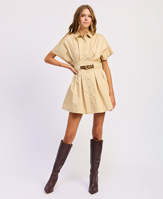 Women's Cecilia Collared Mini Shirt Dress | Macy's