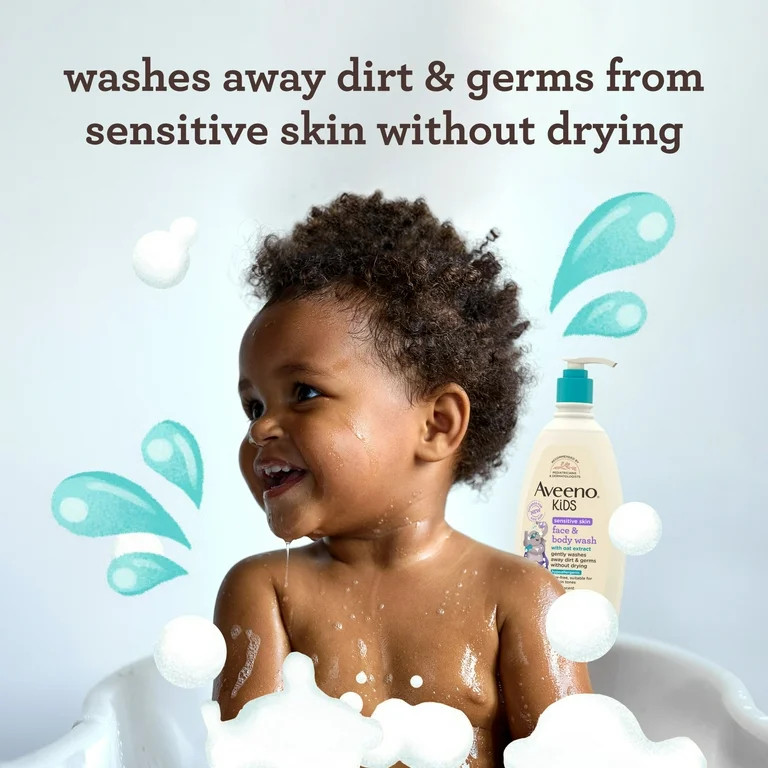 Aveeno Kids Gentle Face and Body Wash for Sensitive Skin, 18 fl oz | Walmart (US)