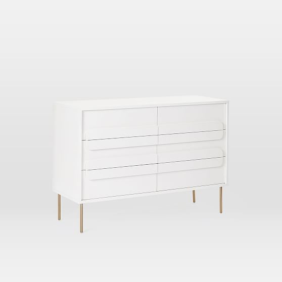 Gemini 6-Drawer Dresser, White Lacquer | West Elm (US)