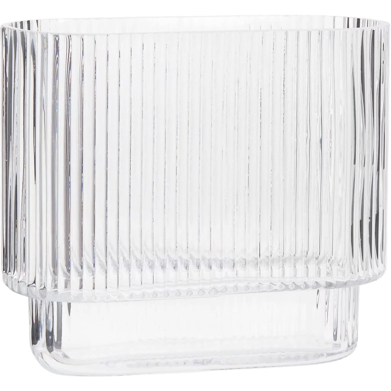 PORPAN Clear Glass Vase, Flower Vase for Centerpieces, Ribbed Vase, Modern Vase, Fluted Glass Vas... | Walmart (US)