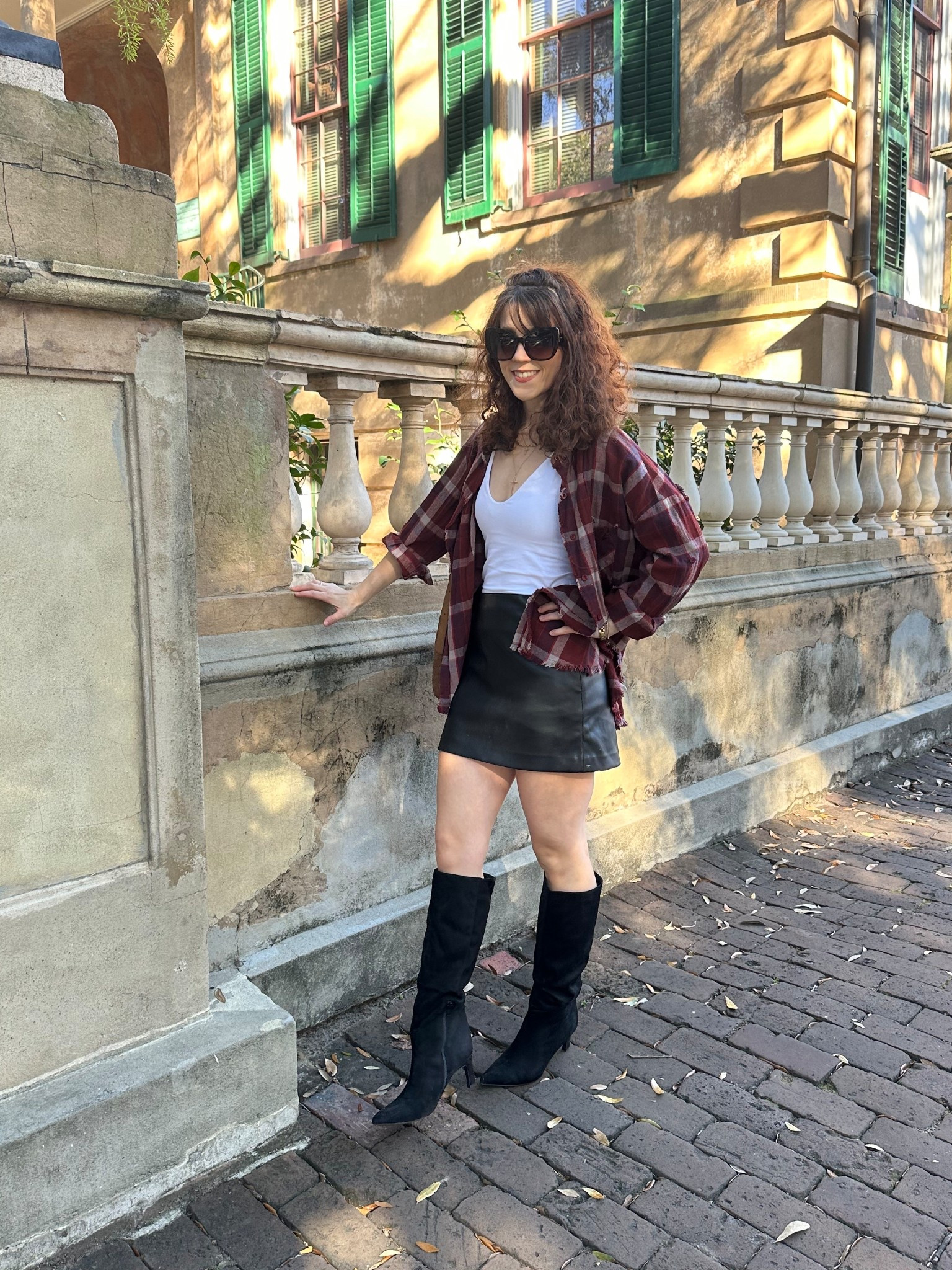 Fall outfit! Best boots and leather skirt! 

#LTKFindsUnder50 #LTKShoeCrush #LTKStyleTip