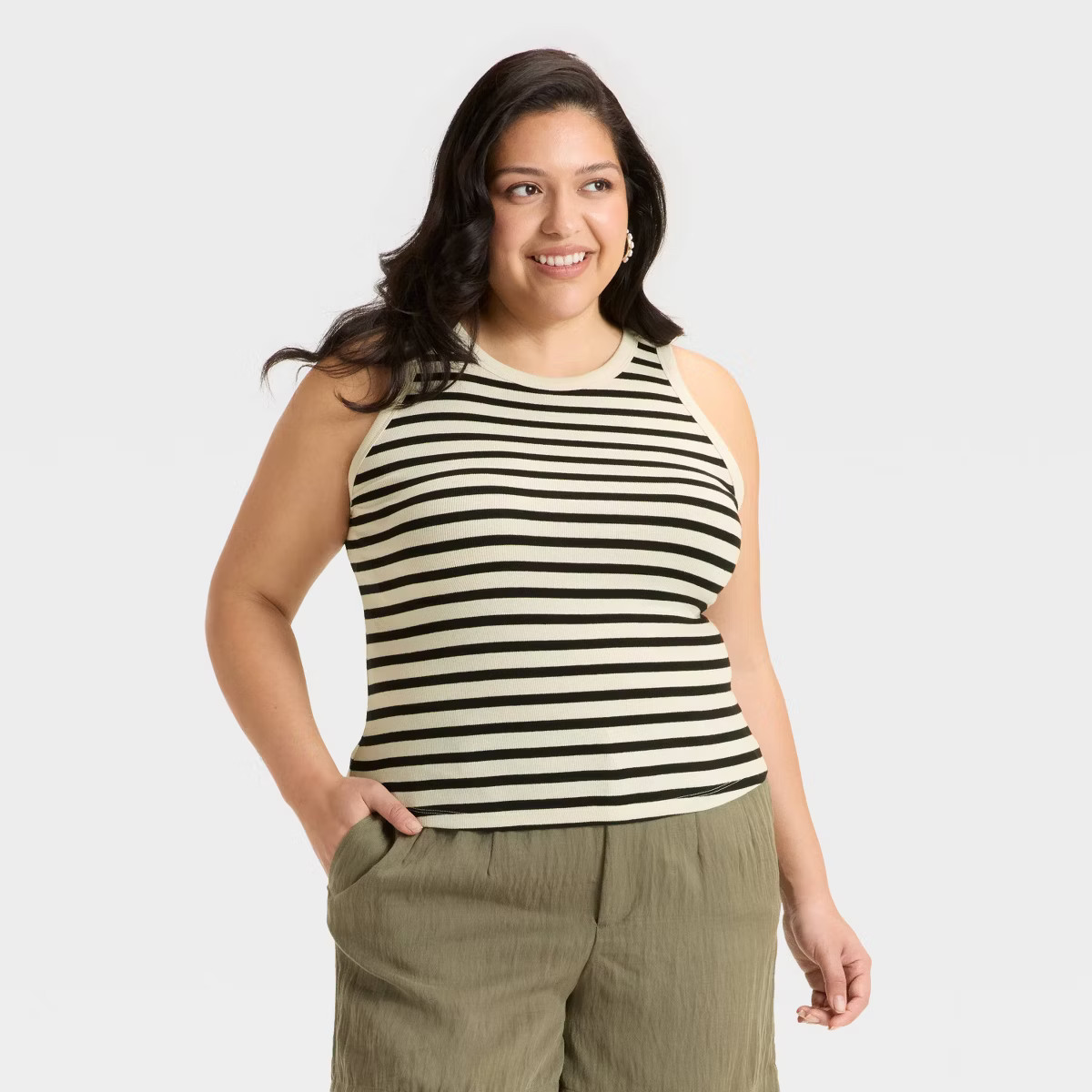 Women's Slim Fit Cropped Ribbed Tank Top - A New Day™ | Target