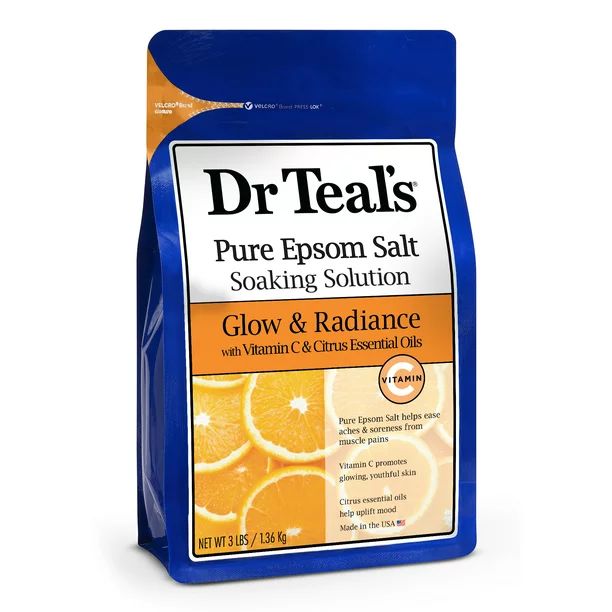 Dr Teal's Pure Epsom Salt Soak, Glow & Radiance with Vitamin C & Citrus Essential Oils, 3 lbs | Walmart (US)