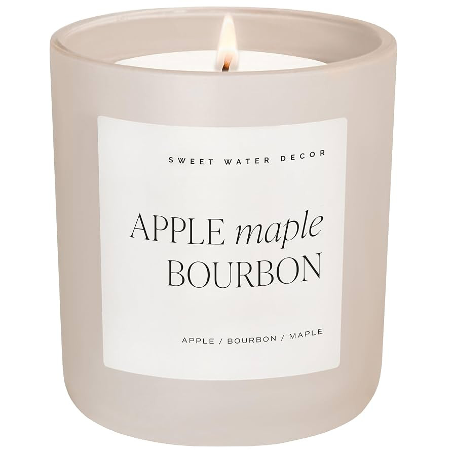 Sweet Water Decor Autumn Candle - Candles for Home Scented - Apple Maple & Bourbon Candle - Long ... | Amazon (US)