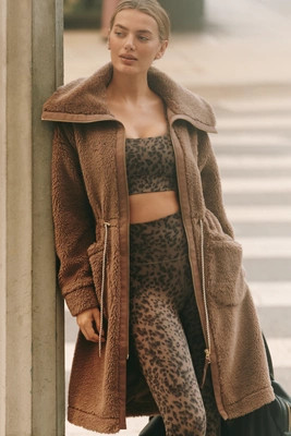 Varley Logan Longline Sherpa Fleece Coat | Anthropologie (US)