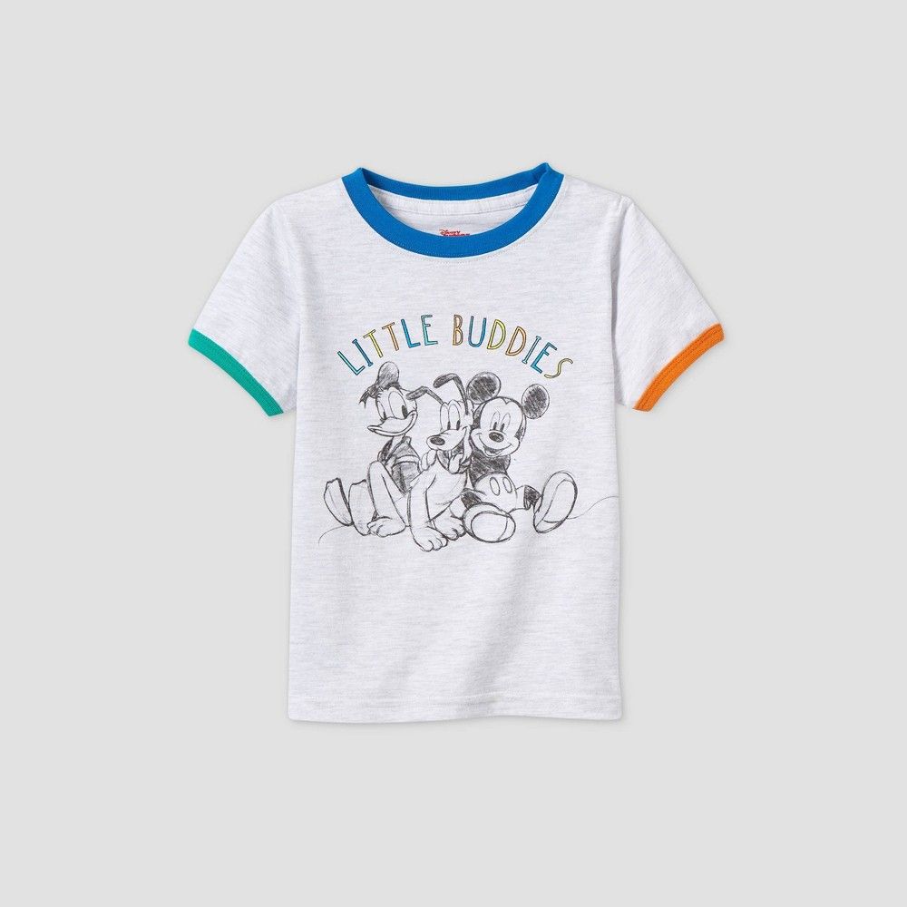 Toddler Boys' Disney Little Buddies Graphic T-Shirt - 4T, Gray | Target