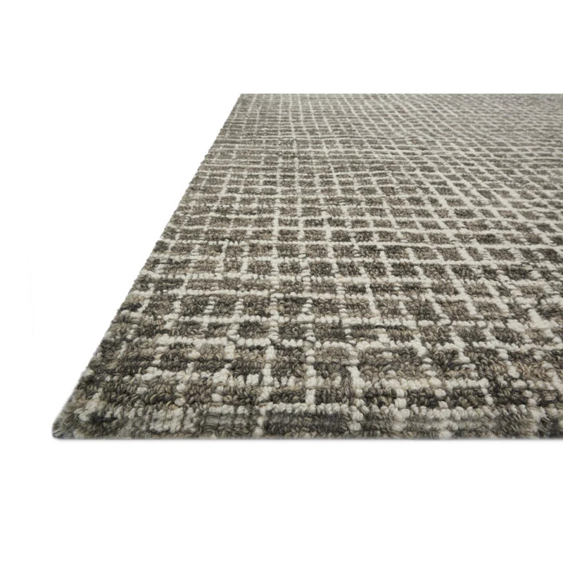 Bourque Plaid Hand Hooked Charcoal Area Rug | Wayfair North America