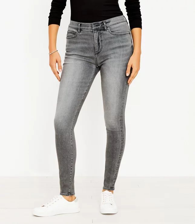 Curvy High Rise Sculpt Jeggings in Mid Grey Wash | LOFT