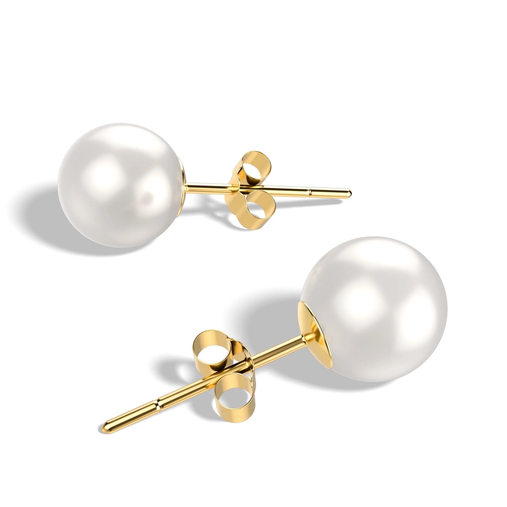 4.00 CTTW 18K Gold Plated Genuine Cultured Pearl Earring in 18k Yellow Gold | Walmart (US)