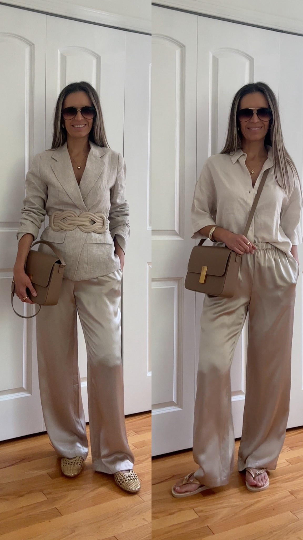 Sz in linen blazer
Sz S in silk pants - discount code ⬇️
I’m 5’5” 122 lbs 
Cashmere sweater sz S discount code⬇️

QUINCE
use my discount code INFG-25JUSTGLOW01110
for 10% off your first purchase

Gold mary jane flats are true to size

Taupe bag is Atelier Auguste 🤎

Havaianas Farm Rio collab 💛☀️

Perfect spring outfit or work outfit

#LTKFindsUnder50 #LTKWorkwear #LTKStyleTip