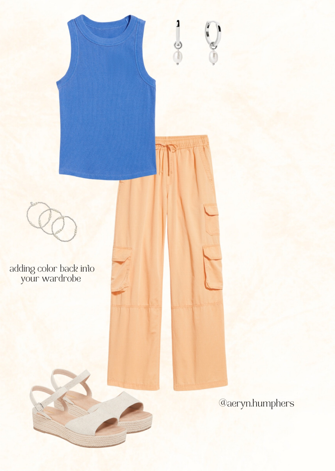 this color combo has been unmatched recently!! 💙🧡 such a cute way to bring color back into your wardrobe! 
 
Orange and blue, color, bring color back, cargo pants, ribbed, tank top, casual, top, platform, sandals, Mama, Mom, life, date, night, casual, summer, Old Navy

#LTKFindsUnder50 #LTKSeasonal